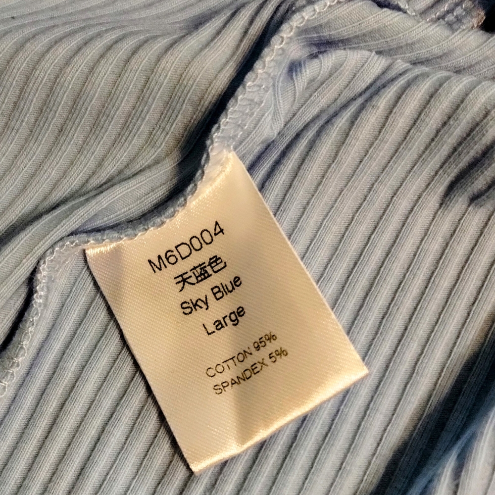 Sky Blue Ribbed Zip-Up Top - Picture 8 of 8